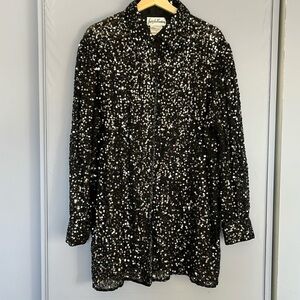 Judith Ann Creations Women’s Sequins Jacket Blouse L
